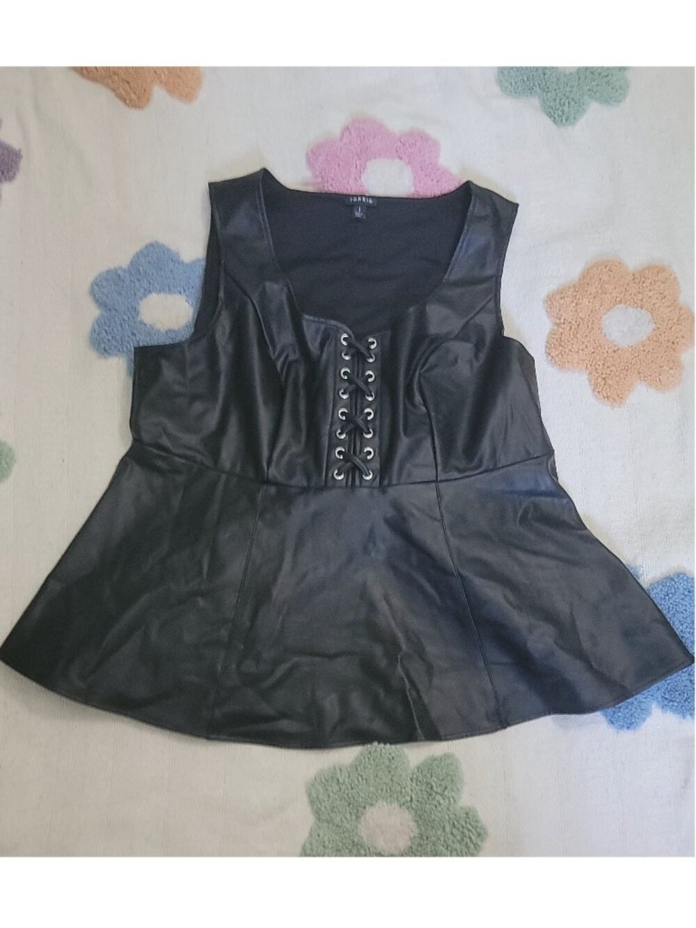 Torrid Pleather Lace-up Front Tank